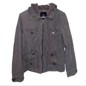 Jack Women’s Utility Jacket Hooded With Pockets Size Small-Medium
